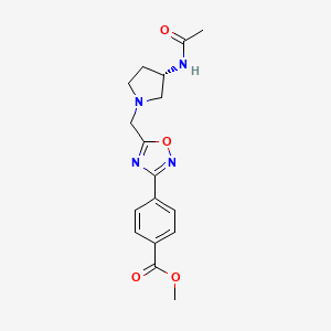 molecular formula C17H20N4O4 B5457214 methyl 4-(5-{[(3S)-3-(acetylamino)-1-pyrrolidinyl]methyl}-1,2,4-oxadiazol-3-yl)benzoate 