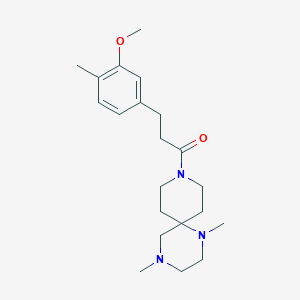 molecular formula C21H33N3O2 B5457221 9-[3-(3-methoxy-4-methylphenyl)propanoyl]-1,4-dimethyl-1,4,9-triazaspiro[5.5]undecane 