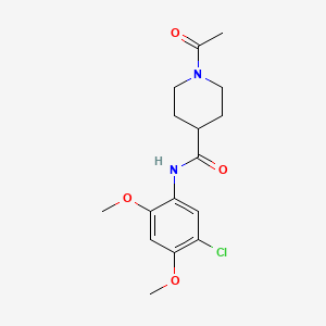 molecular formula C16H21ClN2O4 B5457225 1-acetyl-N-(5-chloro-2,4-dimethoxyphenyl)-4-piperidinecarboxamide 