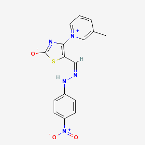 molecular formula C16H13N5O3S B5457234 4-(3-methyl-1-pyridiniumyl)-5-[2-(4-nitrophenyl)carbonohydrazonoyl]-1,3-thiazol-2-olate 