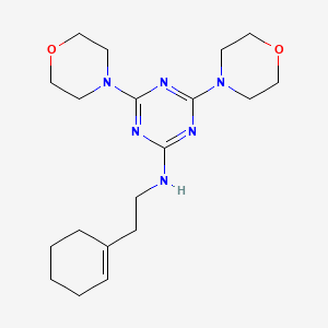 molecular formula C19H30N6O2 B5457250 N-[2-(1-cyclohexen-1-yl)ethyl]-4,6-di-4-morpholinyl-1,3,5-triazin-2-amine 