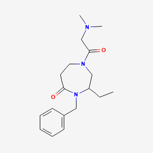 molecular formula C18H27N3O2 B5457251 4-benzyl-1-(N,N-dimethylglycyl)-3-ethyl-1,4-diazepan-5-one 