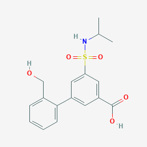 molecular formula C17H19NO5S B5457258 2'-(hydroxymethyl)-5-[(isopropylamino)sulfonyl]biphenyl-3-carboxylic acid 