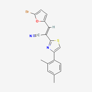 molecular formula C18H13BrN2OS B5457274 3-(5-bromo-2-furyl)-2-[4-(2,4-dimethylphenyl)-1,3-thiazol-2-yl]acrylonitrile 