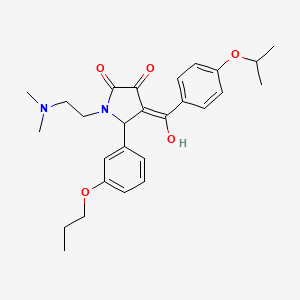 molecular formula C27H34N2O5 B5457279 1-[2-(dimethylamino)ethyl]-3-hydroxy-4-(4-isopropoxybenzoyl)-5-(3-propoxyphenyl)-1,5-dihydro-2H-pyrrol-2-one 