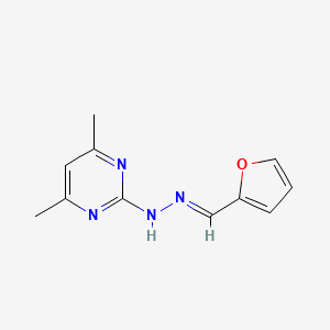 molecular formula C11H12N4O B5457282 2-furaldehyde (4,6-dimethyl-2-pyrimidinyl)hydrazone 