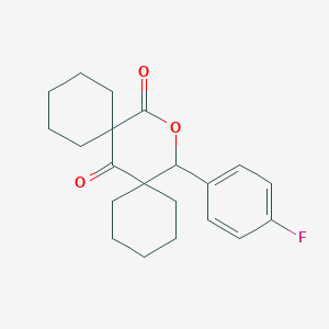 molecular formula C21H25FO3 B5457284 16-(4-fluorophenyl)-15-oxadispiro[5.1.5.3]hexadecane-7,14-dione 