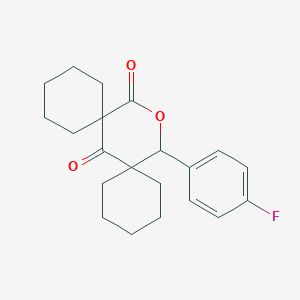 molecular formula C21H25FO3 B5457284 16-(4-氟苯基)-15-氧代二螺[5.1.5.3]十六烷-7,14-二酮 