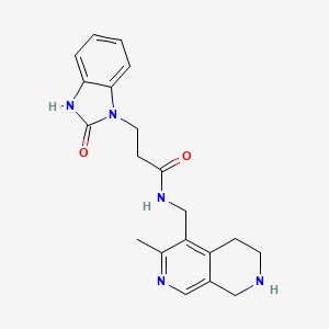 N-[(3-methyl-5,6,7,8-tetrahydro-2,7-naphthyridin-4-yl)methyl]-3-(2-oxo-2,3-dihydro-1H-benzimidazol-1-yl)propanamide