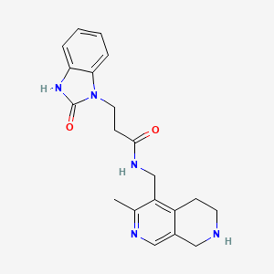 molecular formula C20H23N5O2 B5457290 N-[(3-methyl-5,6,7,8-tetrahydro-2,7-naphthyridin-4-yl)methyl]-3-(2-oxo-2,3-dihydro-1H-benzimidazol-1-yl)propanamide 