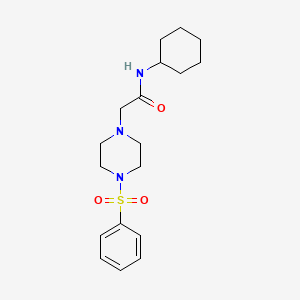 molecular formula C18H27N3O3S B5457312 N-cyclohexyl-2-[4-(phenylsulfonyl)-1-piperazinyl]acetamide 