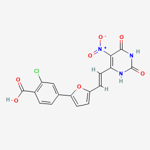 2-chloro-4-{5-[2-(5-nitro-2,6-dioxo-1,2,3,6-tetrahydro-4-pyrimidinyl)vinyl]-2-furyl}benzoic acid