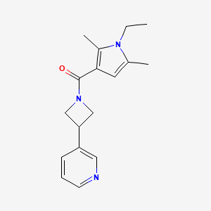 molecular formula C17H21N3O B5457321 3-{1-[(1-ethyl-2,5-dimethyl-1H-pyrrol-3-yl)carbonyl]-3-azetidinyl}pyridine 