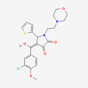 molecular formula C22H23ClN2O5S B5457331 4-(3-chloro-4-methoxybenzoyl)-3-hydroxy-1-[2-(4-morpholinyl)ethyl]-5-(2-thienyl)-1,5-dihydro-2H-pyrrol-2-one 