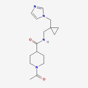 1-acetyl-N-{[1-(1H-imidazol-1-ylmethyl)cyclopropyl]methyl}piperidine-4-carboxamide