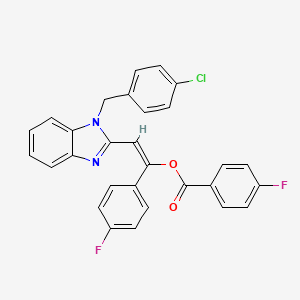 molecular formula C29H19ClF2N2O2 B5457392 2-[1-(4-chlorobenzyl)-1H-benzimidazol-2-yl]-1-(4-fluorophenyl)vinyl 4-fluorobenzoate 