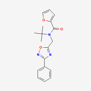 molecular formula C18H19N3O3 B5457405 N-(tert-butyl)-N-[(3-phenyl-1,2,4-oxadiazol-5-yl)methyl]-2-furamide 