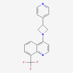 molecular formula C18H14F3N3 B5457415 4-[3-(4-pyridinyl)-1-azetidinyl]-8-(trifluoromethyl)quinoline 