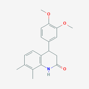 molecular formula C19H21NO3 B5457440 4-(3,4-dimethoxyphenyl)-7,8-dimethyl-3,4-dihydroquinolin-2(1H)-one 
