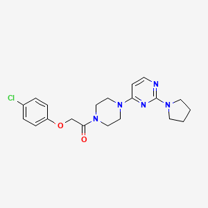 molecular formula C20H24ClN5O2 B5457466 4-{4-[(4-chlorophenoxy)acetyl]-1-piperazinyl}-2-(1-pyrrolidinyl)pyrimidine 