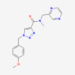 molecular formula C17H18N6O2 B5457468 1-(4-methoxybenzyl)-N-methyl-N-(2-pyrazinylmethyl)-1H-1,2,3-triazole-4-carboxamide 