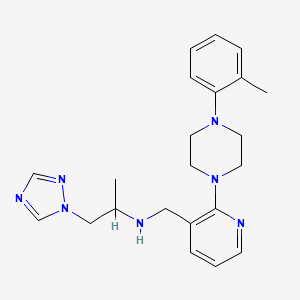 molecular formula C22H29N7 B5457475 ({2-[4-(2-methylphenyl)piperazin-1-yl]pyridin-3-yl}methyl)[1-methyl-2-(1H-1,2,4-triazol-1-yl)ethyl]amine 