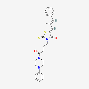 5-(2-methyl-3-phenyl-2-propen-1-ylidene)-3-[4-oxo-4-(4-phenyl-1-piperazinyl)butyl]-2-thioxo-1,3-thiazolidin-4-one