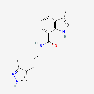 molecular formula C19H24N4O B5457499 N-[3-(3,5-dimethyl-1H-pyrazol-4-yl)propyl]-2,3-dimethyl-1H-indole-7-carboxamide 