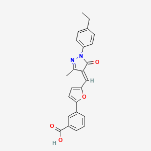 3-(5-{[1-(4-ethylphenyl)-3-methyl-5-oxo-1,5-dihydro-4H-pyrazol-4-ylidene]methyl}-2-furyl)benzoic acid