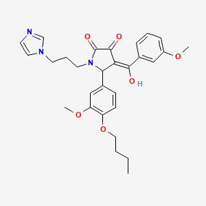 5-(4-butoxy-3-methoxyphenyl)-3-hydroxy-1-[3-(1H-imidazol-1-yl)propyl]-4-(3-methoxybenzoyl)-1,5-dihydro-2H-pyrrol-2-one