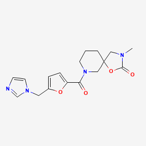 molecular formula C17H20N4O4 B5457580 7-[5-(1H-imidazol-1-ylmethyl)-2-furoyl]-3-methyl-1-oxa-3,7-diazaspiro[4.5]decan-2-one 