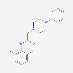 molecular formula C21H27N3O B5457640 N-(2,6-dimethylphenyl)-2-[4-(2-methylphenyl)-1-piperazinyl]acetamide 