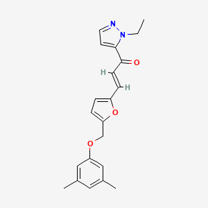 3-{5-[(3,5-dimethylphenoxy)methyl]-2-furyl}-1-(1-ethyl-1H-pyrazol-5-yl)-2-propen-1-one