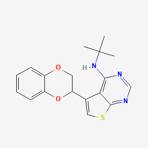 molecular formula C18H19N3O2S B5457677 N-(tert-butyl)-5-(2,3-dihydro-1,4-benzodioxin-2-yl)thieno[2,3-d]pyrimidin-4-amine 