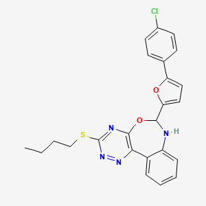 3-(butylthio)-6-[5-(4-chlorophenyl)-2-furyl]-6,7-dihydro[1,2,4]triazino[5,6-d][3,1]benzoxazepine