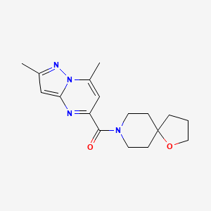 molecular formula C17H22N4O2 B5457708 8-[(2,7-dimethylpyrazolo[1,5-a]pyrimidin-5-yl)carbonyl]-1-oxa-8-azaspiro[4.5]decane 