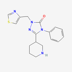 molecular formula C17H19N5OS B5457714 4-phenyl-5-(3-piperidinyl)-2-(1,3-thiazol-4-ylmethyl)-2,4-dihydro-3H-1,2,4-triazol-3-one hydrochloride 