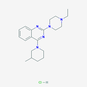 molecular formula C20H30ClN5 B5457740 2-(4-ethyl-1-piperazinyl)-4-(3-methyl-1-piperidinyl)quinazoline hydrochloride 