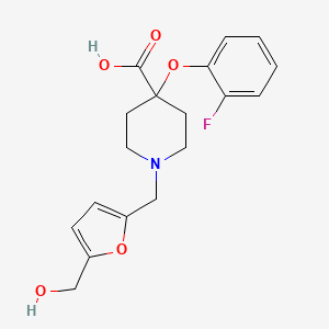 4-(2-fluorophenoxy)-1-{[5-(hydroxymethyl)-2-furyl]methyl}piperidine-4-carboxylic acid