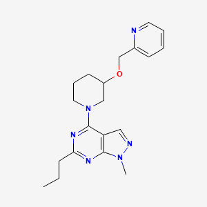 molecular formula C20H26N6O B5457768 1-methyl-6-propyl-4-[3-(2-pyridinylmethoxy)-1-piperidinyl]-1H-pyrazolo[3,4-d]pyrimidine 