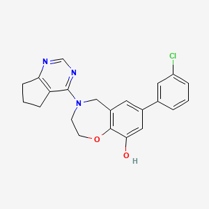 molecular formula C22H20ClN3O2 B5457778 7-(3-chlorophenyl)-4-(6,7-dihydro-5H-cyclopenta[d]pyrimidin-4-yl)-2,3,4,5-tetrahydro-1,4-benzoxazepin-9-ol 