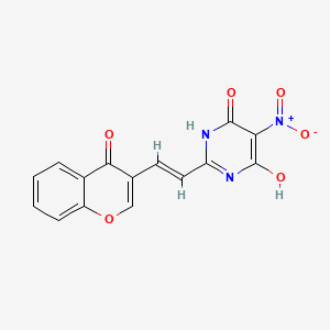 6-hydroxy-5-nitro-2-[2-(4-oxo-4H-chromen-3-yl)vinyl]-4(3H)-pyrimidinone