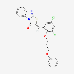 molecular formula C25H18Cl2N2O3S B5457794 2-[3,5-dichloro-2-(3-phenoxypropoxy)benzylidene][1,3]thiazolo[3,2-a]benzimidazol-3(2H)-one 