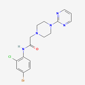 molecular formula C16H17BrClN5O B5457812 N-(4-bromo-2-chlorophenyl)-2-[4-(2-pyrimidinyl)-1-piperazinyl]acetamide 