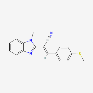 molecular formula C18H15N3S B5457841 2-(1-methyl-1H-benzimidazol-2-yl)-3-[4-(methylthio)phenyl]acrylonitrile 