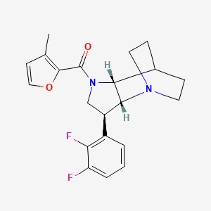molecular formula C21H22F2N2O2 B5457846 (2R*,3S*,6R*)-3-(2,3-difluorophenyl)-5-(3-methyl-2-furoyl)-1,5-diazatricyclo[5.2.2.0~2,6~]undecane 
