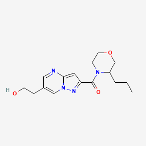 molecular formula C16H22N4O3 B5457849 2-{2-[(3-propylmorpholin-4-yl)carbonyl]pyrazolo[1,5-a]pyrimidin-6-yl}ethanol 