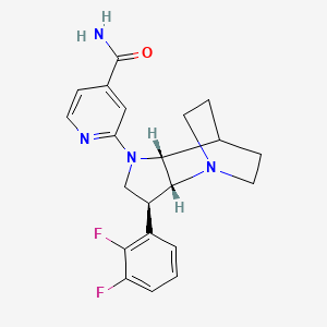 molecular formula C21H22F2N4O B5457856 2-[(2R*,3S*,6R*)-3-(2,3-difluorophenyl)-1,5-diazatricyclo[5.2.2.0~2,6~]undec-5-yl]isonicotinamide 