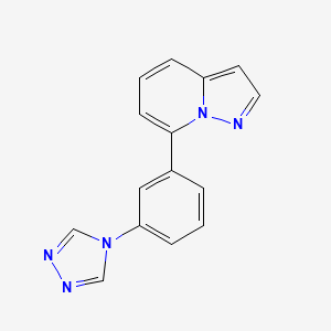 molecular formula C15H11N5 B5457882 7-[3-(4H-1,2,4-triazol-4-yl)phenyl]pyrazolo[1,5-a]pyridine 