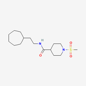 molecular formula C16H30N2O3S B5457914 N-(2-cycloheptylethyl)-1-(methylsulfonyl)-4-piperidinecarboxamide 